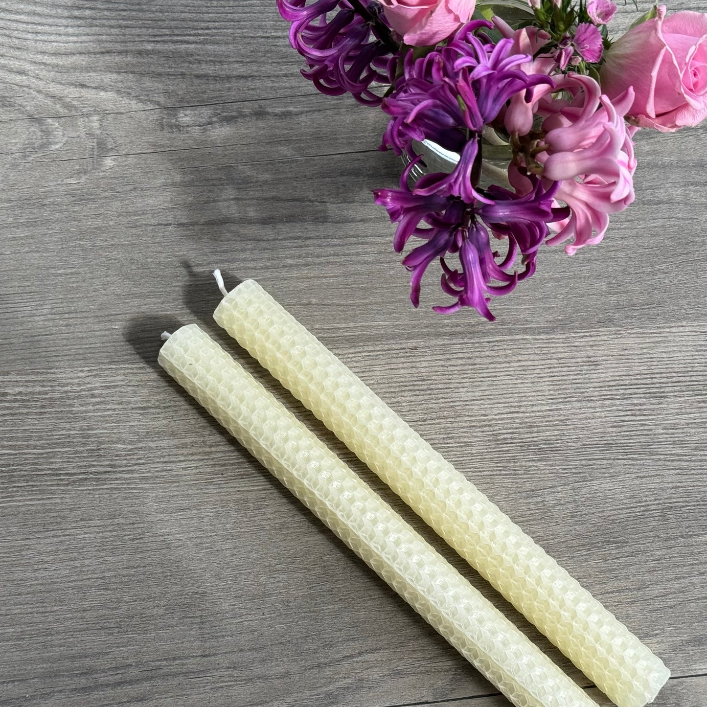 Hand Made Honeycomb Beeswax Taper Candles