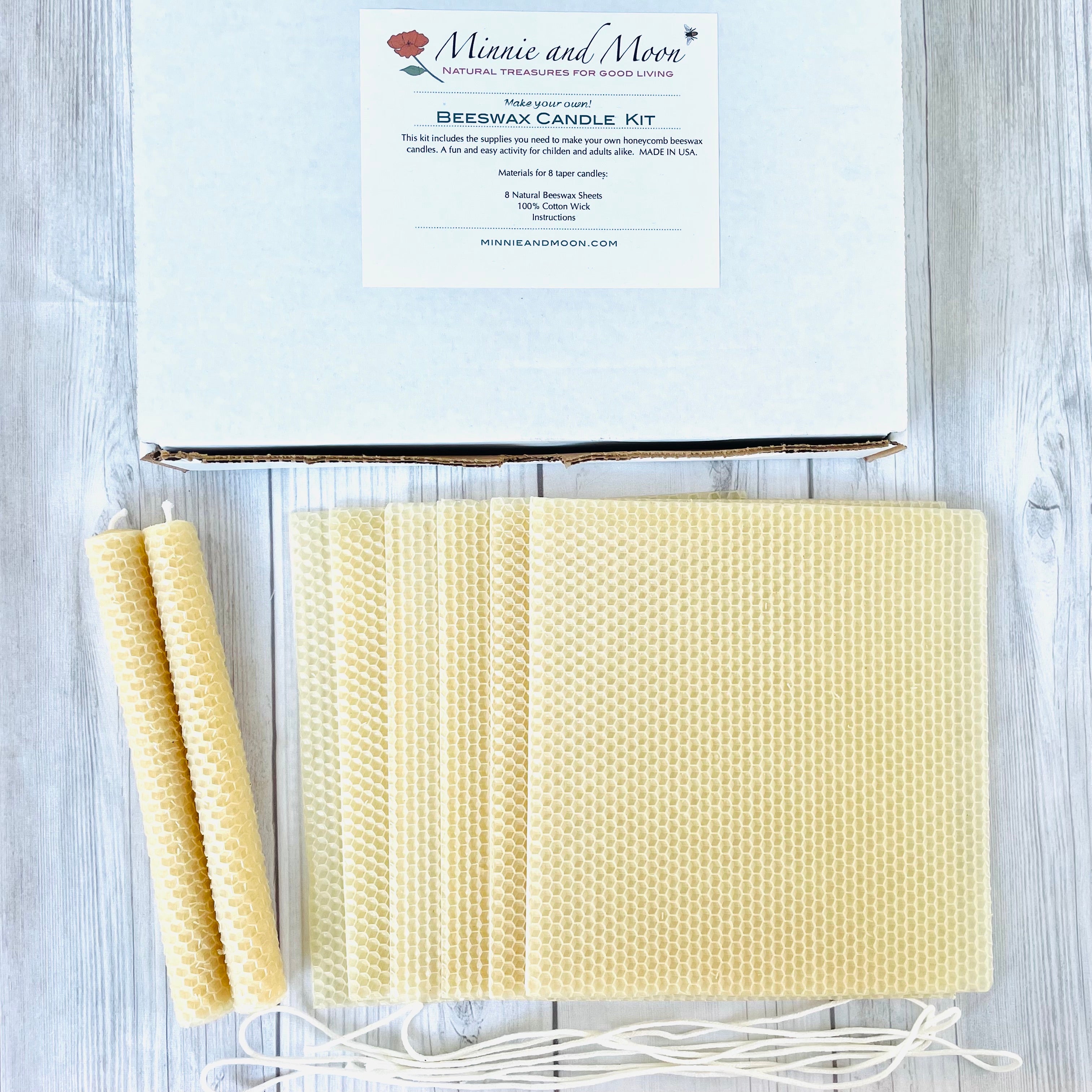 Bees Wax Candle Making Kit - Hand Rolled Candle Kit - 100% Natural