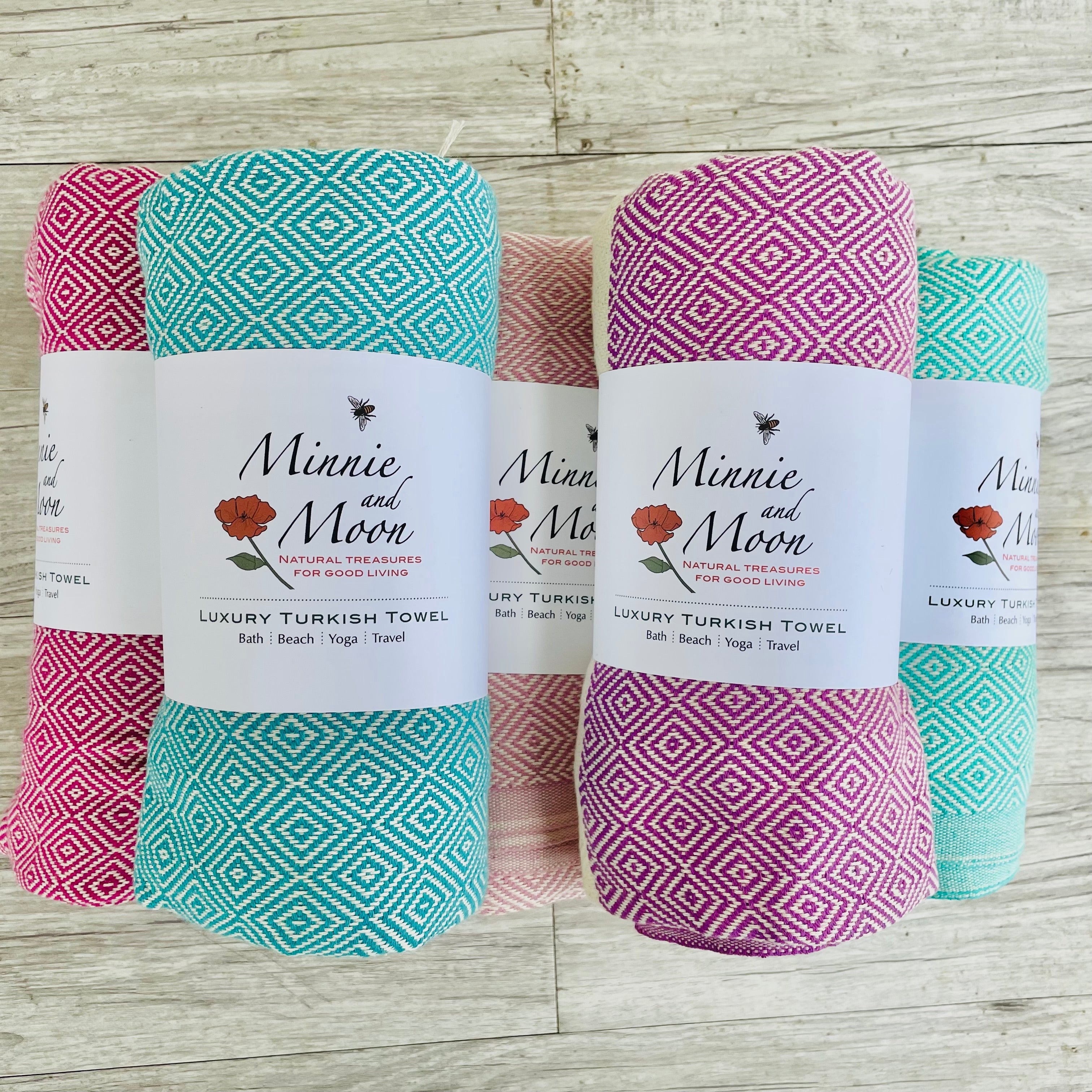 Turkish Towel Bright Bundle Set of 4 Minnie and Moon